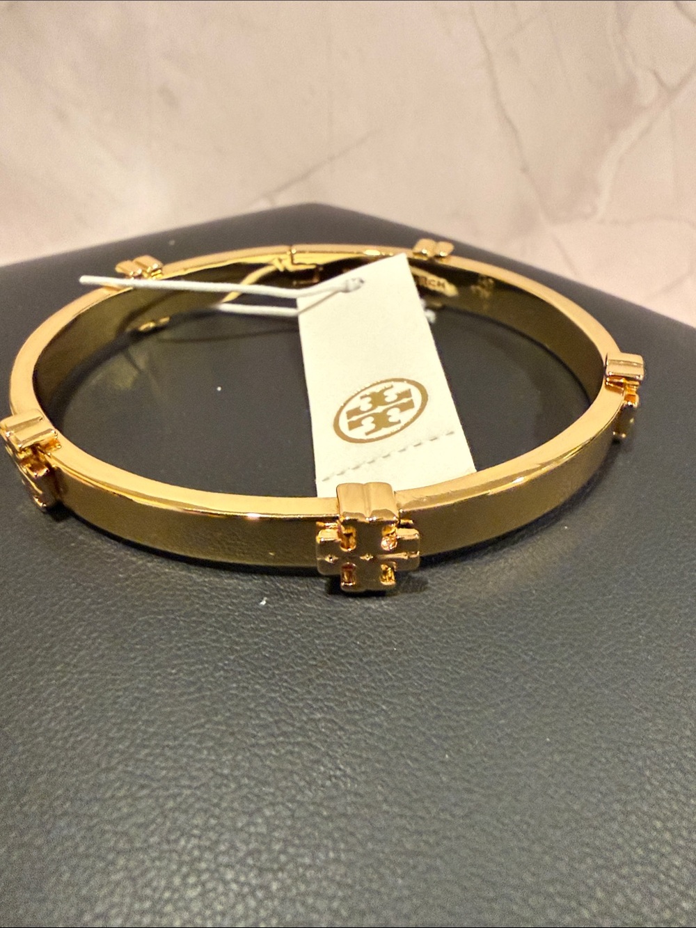 Tory Burch | Gold Plated Icon Station Locking Bracelet | Medium